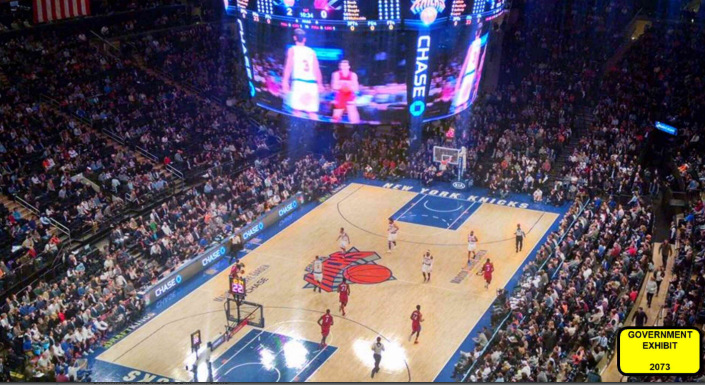 Exposition gouvernementale de la vue du match des Knicks que George Moses a facturé au NEAD.