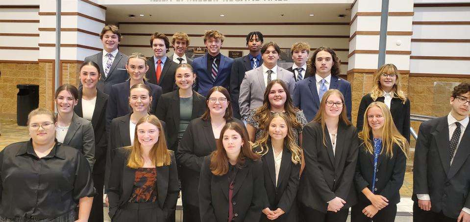 The Cheboygan DECA team poses for a photo.