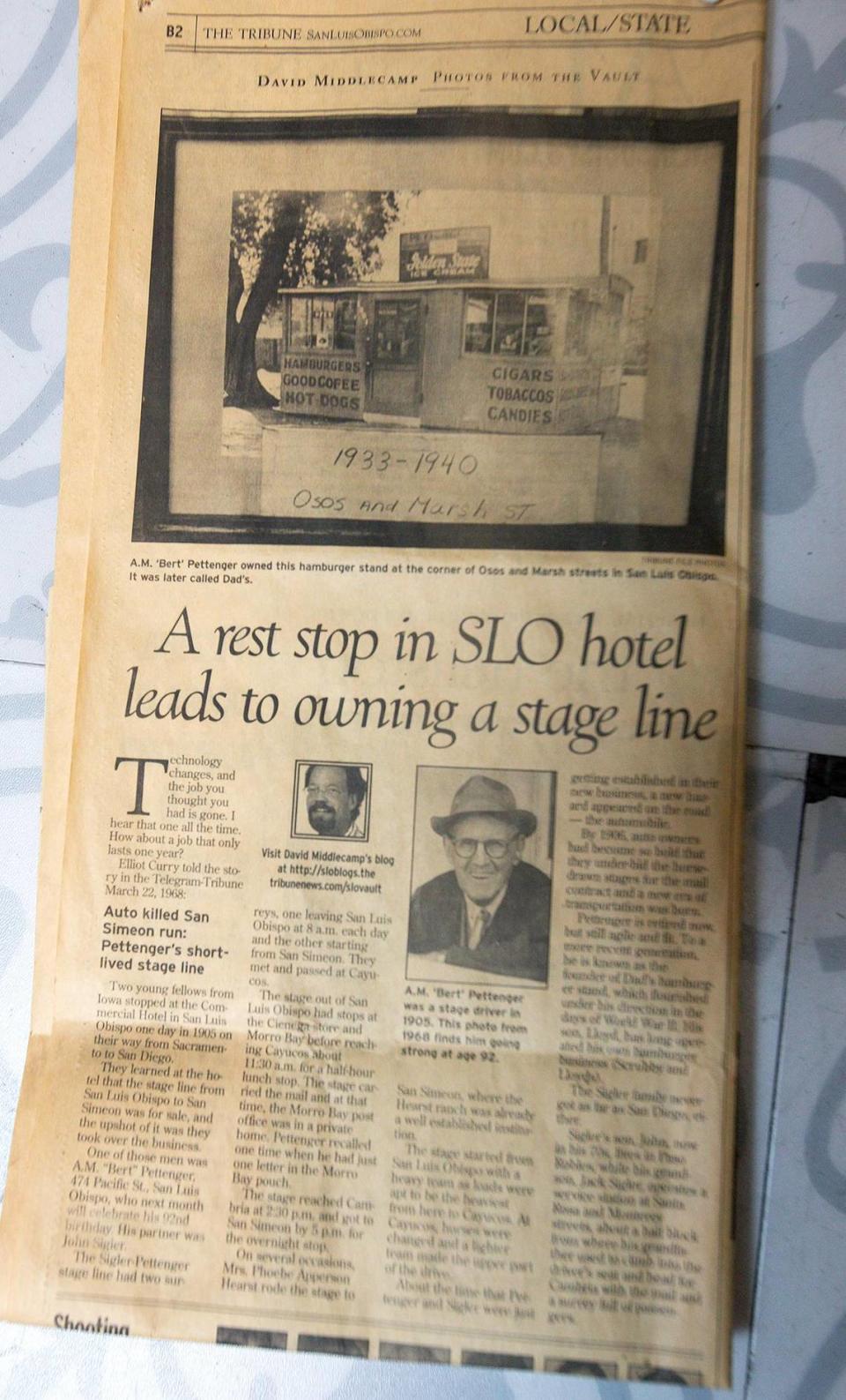 Tribune readers selected Scrubby and Lloyd’s as the restaurant they missed most. An old, yellowed newspaper article of Scrubby & Lloyds written by The Tribune photographer David Middlecamp.