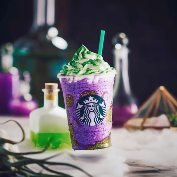 Starbucks released a new holiday-themed drink this week called the “Witch’s Brew Frappuccino.” Here’s what nutritionists say about the drink. (Picture from Instagram: @Starbucks).