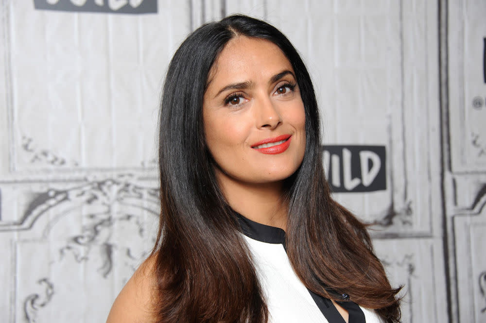 Salma Hayek uses rose water instead of washing her face in the morning