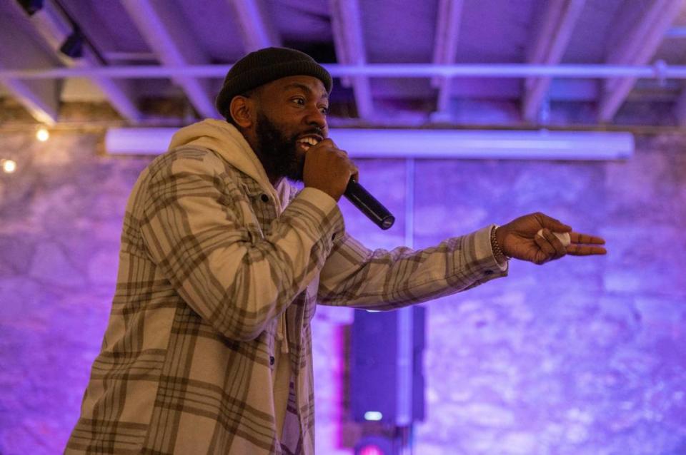 Joseph Macklin performs during his open mic nights held Thursday evenings at the Parlor.