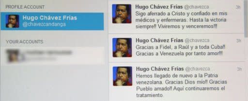 La red social Twitter registró una avalancha sin precedentes este martes tras el anuncio de la muerte del presidente venezolano Hugo Chávez, (AFP/Archivo | --)