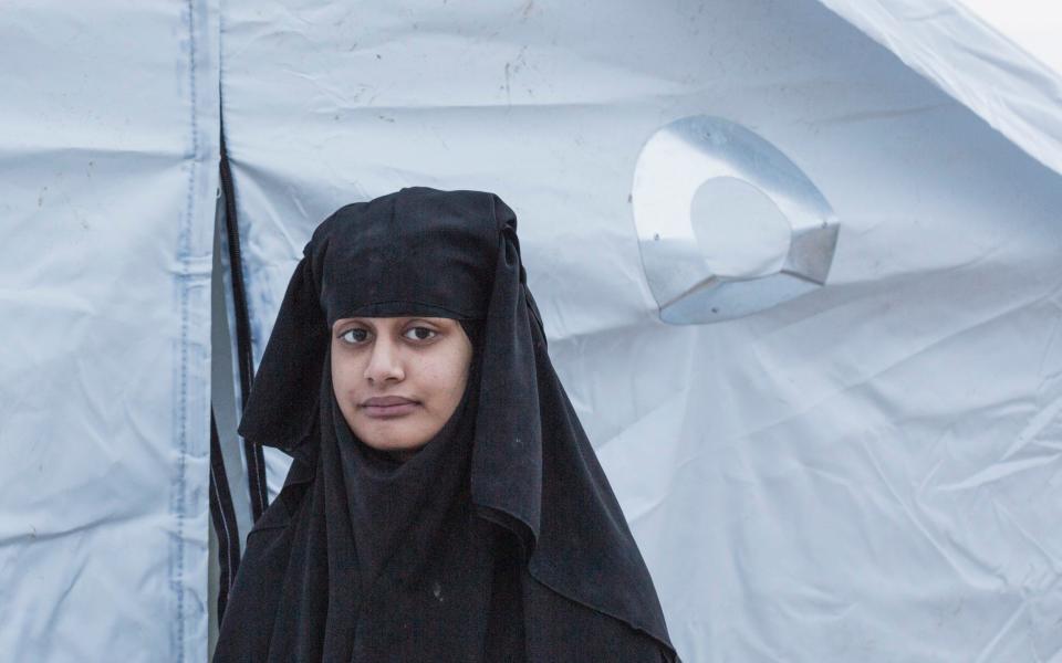 Shamima Begum in a refugee camp in Al Hol, Syria