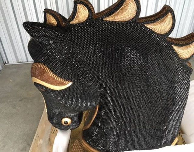 The diamante-encrusted horses head in which the drugs were found. Photo: NZ Police