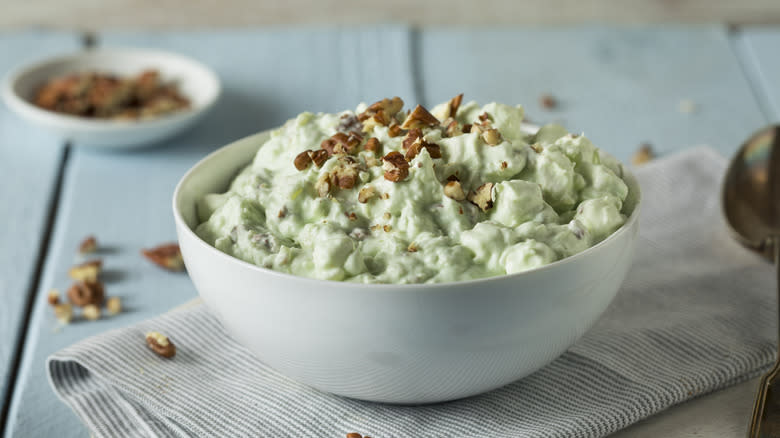 Watergate salad in bowl