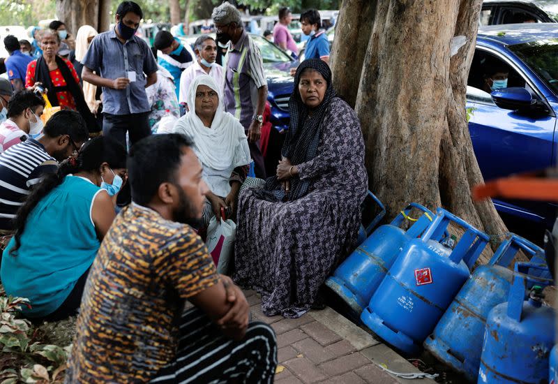 Domestic gas lines continue due to a shortage, amid the country's economic crisis, in Colombo