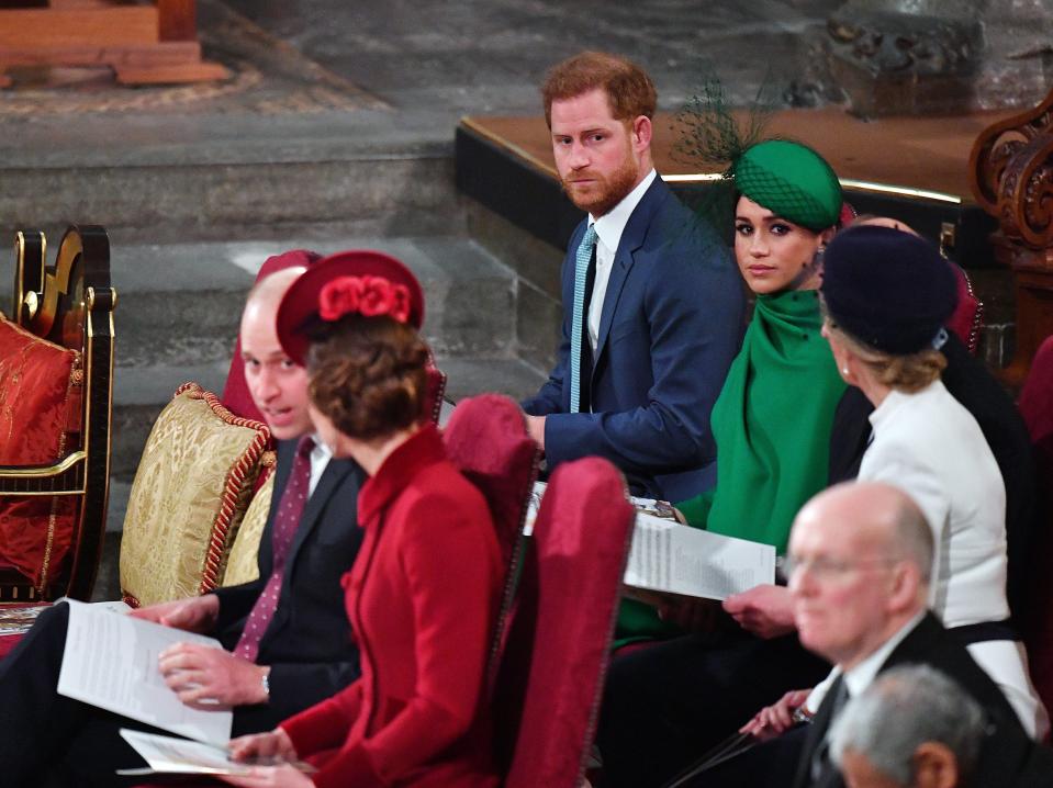 prince harry meghan william kate commonwealth service