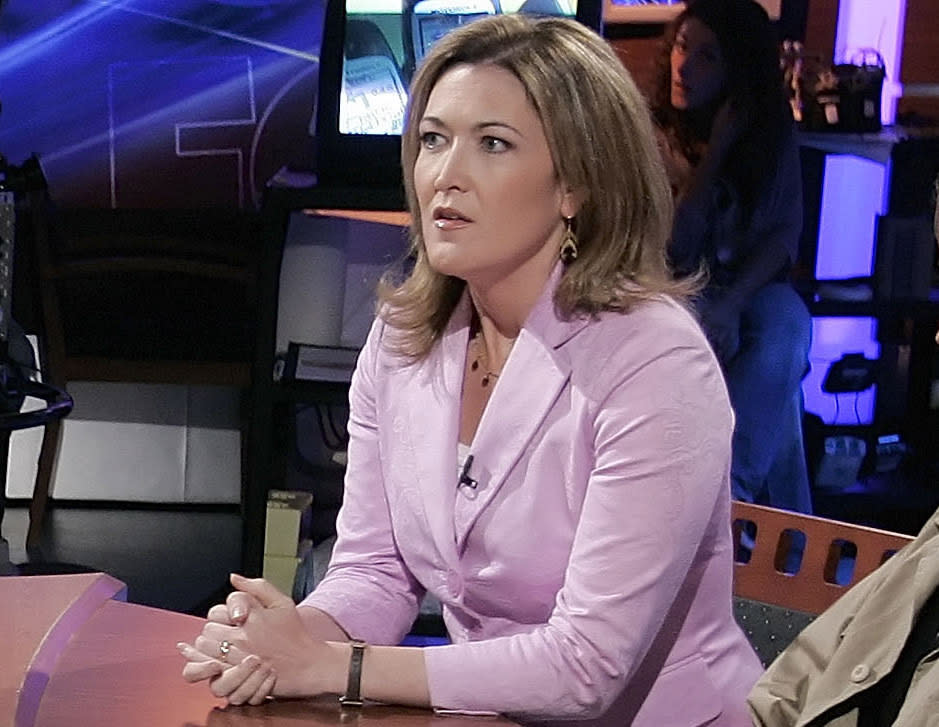 FILE - Fox News correspondent Jennifer Griffin discusses her kidnapping ordeal in Gaza during an interview on the show "On the Record with Greta Van Susteren" in New York on Aug. 29, 2006. Griffin, who has reported for Fox News Channel since 1996, has attracted attention for publicly correcting or contradicting several Fox hosts and analysts in the past two weeks about the crisis in Ukraine. (AP Photo/Stephen Chernin, File)