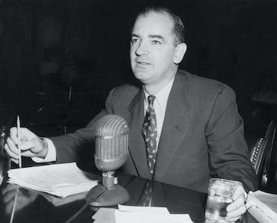 Sen. Joseph McCarthy led a campaign against what he deemed to be un-American activity. <a href="https://www.gettyimages.com/detail/news-photo/sen-joseph-mccarthy-testifies-before-the-senate-sub-news-photo/515578696?adppopup=true" rel="nofollow noopener" target="_blank" data-ylk="slk:Bettmann/Getty Images;elm:context_link;itc:0;sec:content-canvas" class="link ">Bettmann/Getty Images</a>