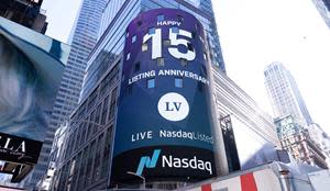 To commemorate Live Ventures’ 15th anniversary, Nasdaq displayed a special congratulatory message on its famed seven-story MarketSite Tower in Times Square.