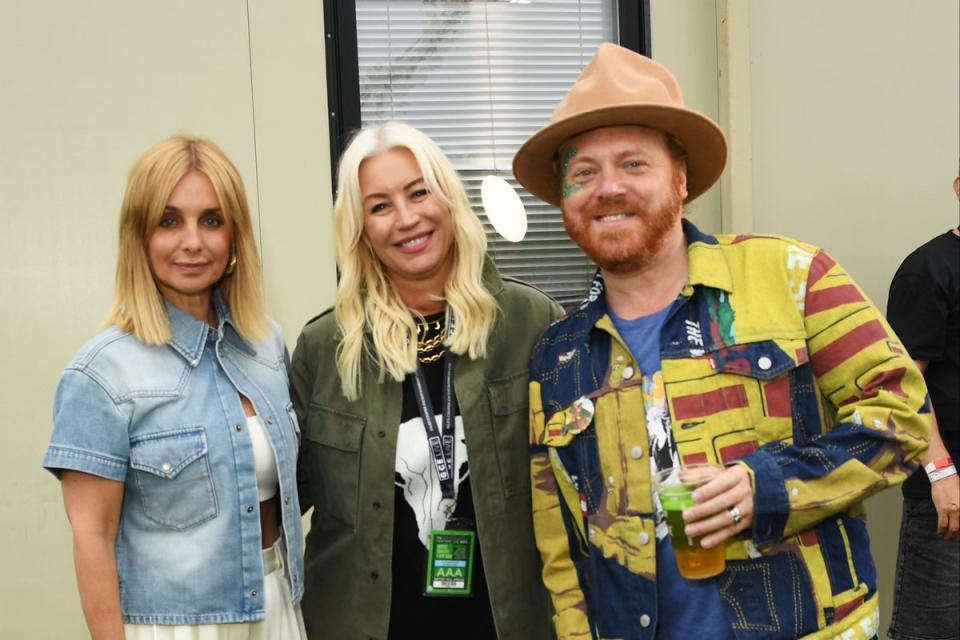 Lemon pictured with Louise Redknapp (L) and, Denise van Outen (centre) at Flackstock Festival 2023 (Dave Benett)