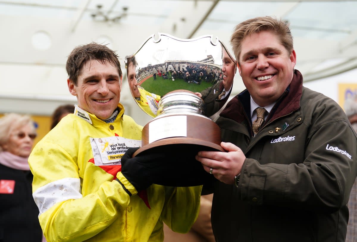 Harry and Dan Skelton made it four wins at the Festival after winning the Ryanair Steeple Chase  (David Davies for The Jockey Club/PA Wire)