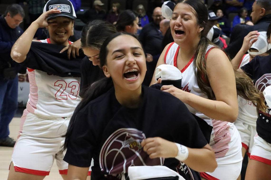 Lindsay High sophomore Melanie Millán scored a game-high 21 points to lead the fifth-seeded Cardinals to a 53-37 win over No. 2 Matilda Torres High of Madera for the CIF Central Section Division VI girls championship at Selland Arena on Feb. 24, 2023.