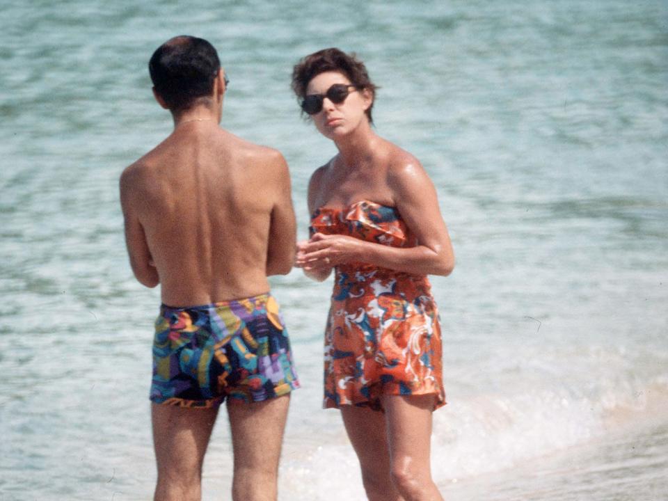 Princess Margaret and Roddy Llewellyn on Mustique in 1976.