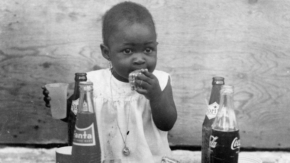 "Birthday Girl," taken in the 1960s. Bruce-Vanderpuije's studio, in Accra's Jamestown neighborhood, was a place people marked important moments in their lives. - J. K. Bruce Vanderpuije/Courtesy Deo Gratias Studio/Efie Gallery