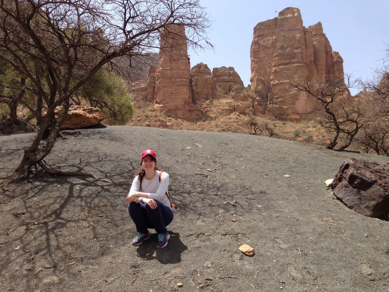 A handout image shows Laura Garcia Velez photographed in the Tigray region of Ethiopia in 2017