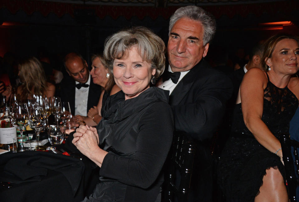 LONDON, ENGLAND - MAY 13:  Imelda Staunton (L) and Jim Carter attend The Old Vic Bicentenary Ball to celebrate the theatre's 200th birthday at The Old Vic Theatre on May 13, 2018 in London, England.  (Photo by David M. Benett/Dave Benett/Getty Images for The Old Vic Theatre)