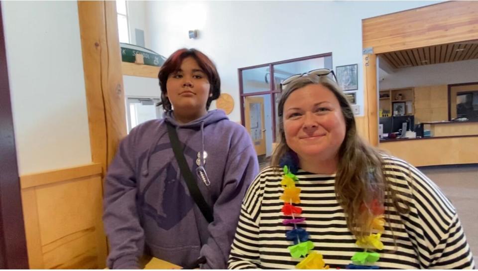 Ava Young, left, was a driving force in spearheading the parade according to the school's vice principal Tara McCauley, right. 