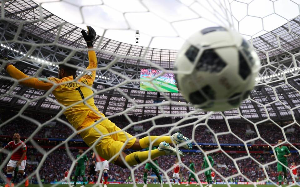 Aleksandr Golovin scores Russia's fifth in their hammering of Saudi Arabia last Thursday - Getty Images Europe