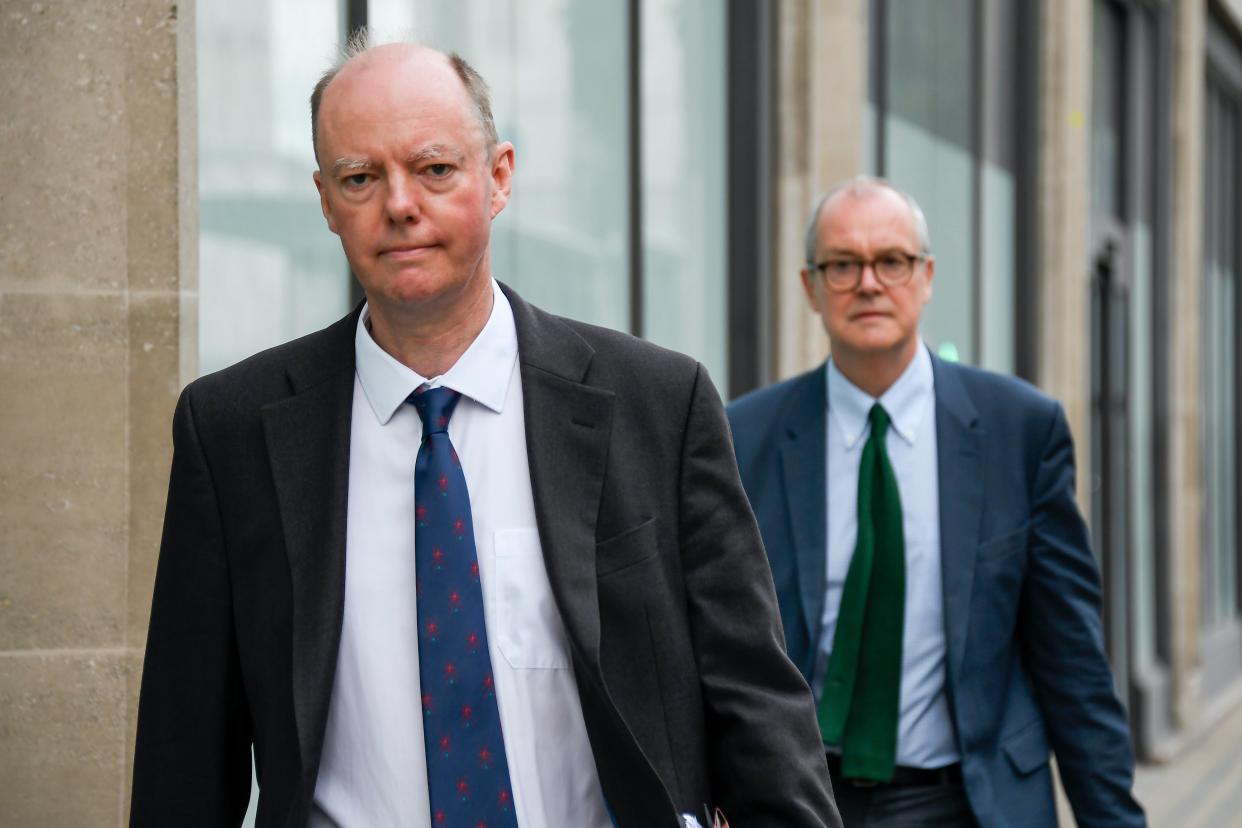 Chief medical officer Chris Whitty (left) and chief scientific adviser Sir Patrick Vallance (AP)