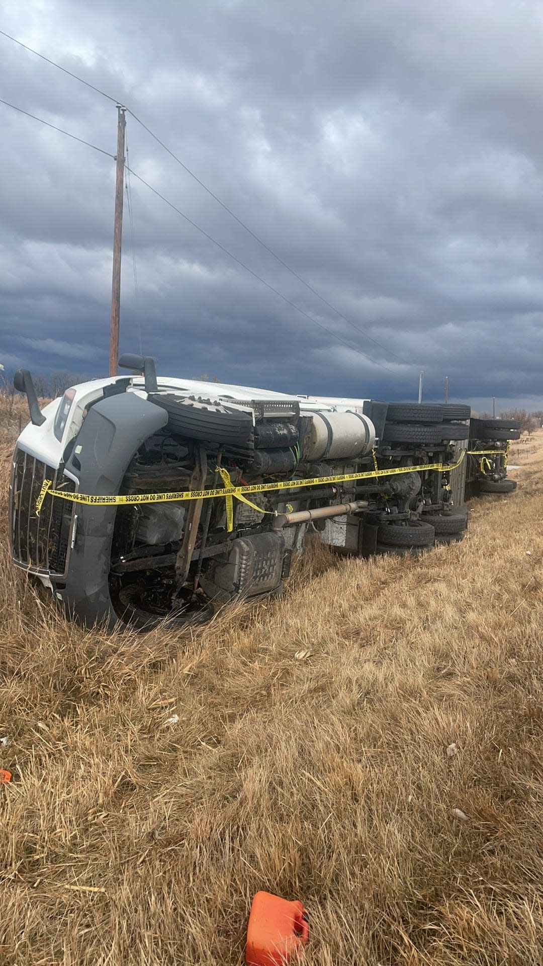 A semi-tractor trailer and passenger vehicle were blown off Interstate 80 near Williamsburg, Iowa, around 2 p.m. Jan. 16 after at least one tornado touched down, according to the Iowa County Sheriff's Office.