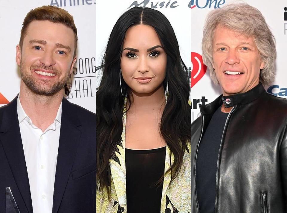 Justin Timberlake, Demi Lovato, Jon Bon Jovi