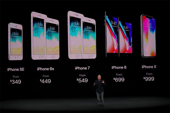 The iPhone X starts at $999 US, and $1579 AU. Source: Getty