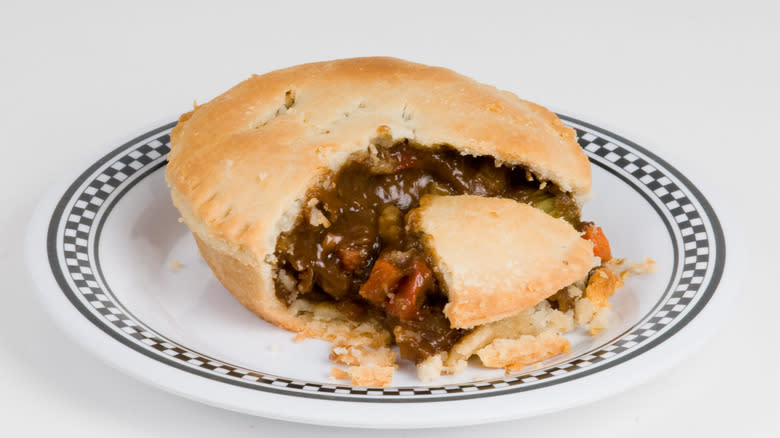 pot pie on white background