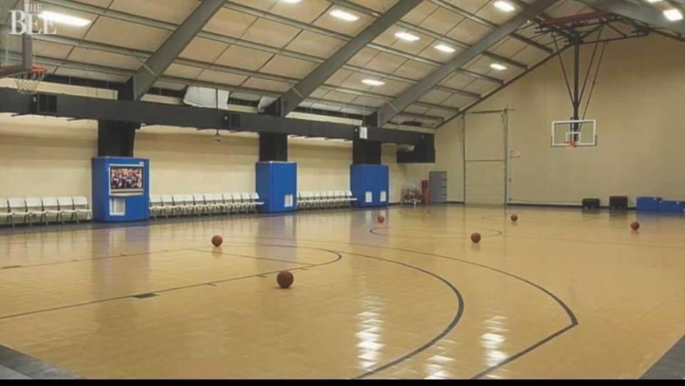 Indoor basketball court.