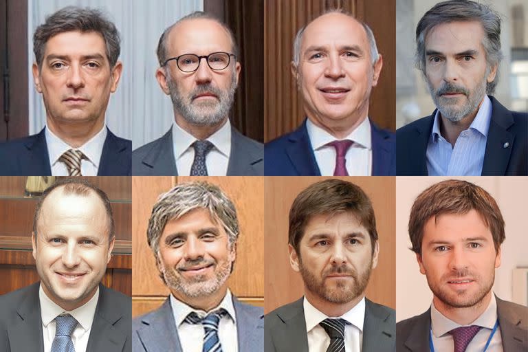 Ministros de la Corte Horacio Rossati, Carlos Rosenkrantz y Ricardo Lorenzetti; los camaristas Gustavo Hornos y Mariano Borinsky; los jueces Rodrigo Giménez Uriburu y Andrés Basso, y el fiscal Ignacio Mahiques