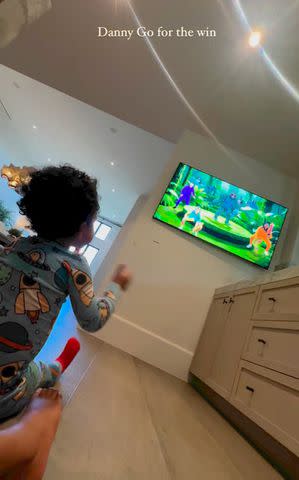 <p>Khloe Kardashian/Instagram</p> Khloé Kardashian posts Instagram Stories clips of her kids Tatum and True watching 'Danny Go!' and playing together.