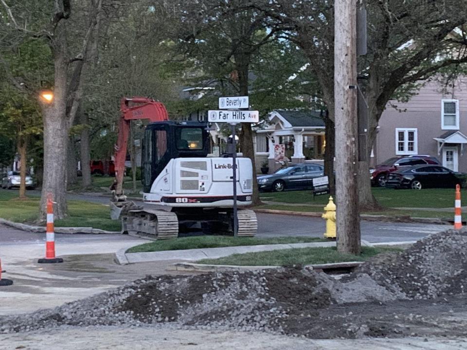 Several roads in Oakwood are closed following a major water main break Sunday morning.