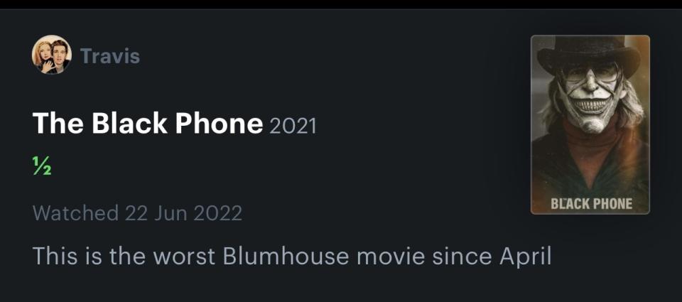 letterboxd comment on The Black Phone