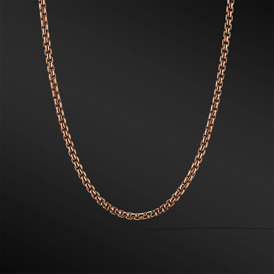 david yurman rose gold necklace for men close up view