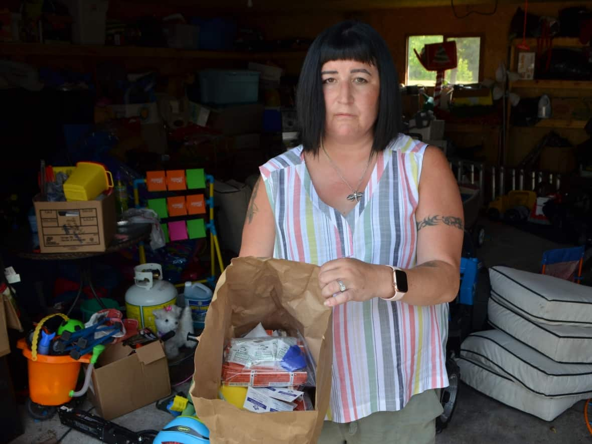 Shauna Pinkerton, 44, was born and raised in Dryden, Ont., and has been calling attention to the issue of addiction and homelessness in her city. (Logan Turner/CBC - image credit)