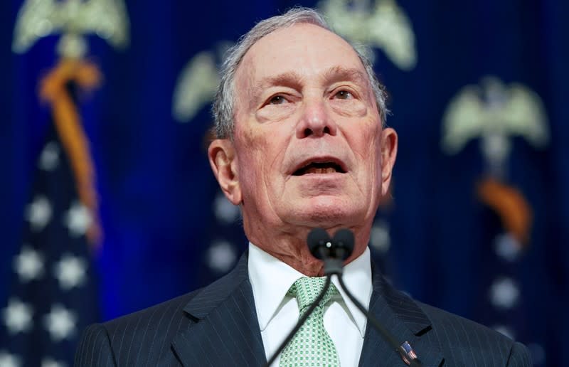 FILE PHOTO: Democratic U.S. presidential candidate Michael Bloomberg addresses a news conference after launching his presidential bid in Norfolk, Virginia