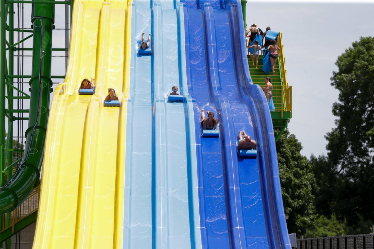 The Mat Racer Slide in Tropicanoe Cove, Friday, June 28, 2019 at Columbian Park in Lafayette.