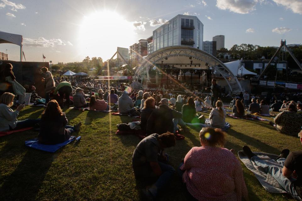 Hundreds gathered at Cascades park to see country music artist Jamey Johnson perform as the 8th Annual Word of South literary-music festival began Friday, April 8, 2022.