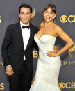 <p>With husband Joe Manganiello out of town, Vergara took her other favorite date to the Emmys: son Manolo, 26. “Always glad to be her Plan B when Joe is busy making movies,” Manolo shared on social media, along with his hopes of meeting <i>Feud</i> star Jessica Lange. In the end, Manolo didn’t meet Lange, but he seemed excited about <a rel="nofollow noopener" href="https://www.instagram.com/p/BZKmnGElWCr/?hl=en&taken-by=manologonzalezvergara" target="_blank" data-ylk="slk:meeting the cast of 9 to 5;elm:context_link;itc:0;sec:content-canvas" class="link ">meeting the cast of <i>9 to 5</i></a>! (Photo: Gregg DeGuire/Getty Images) </p>