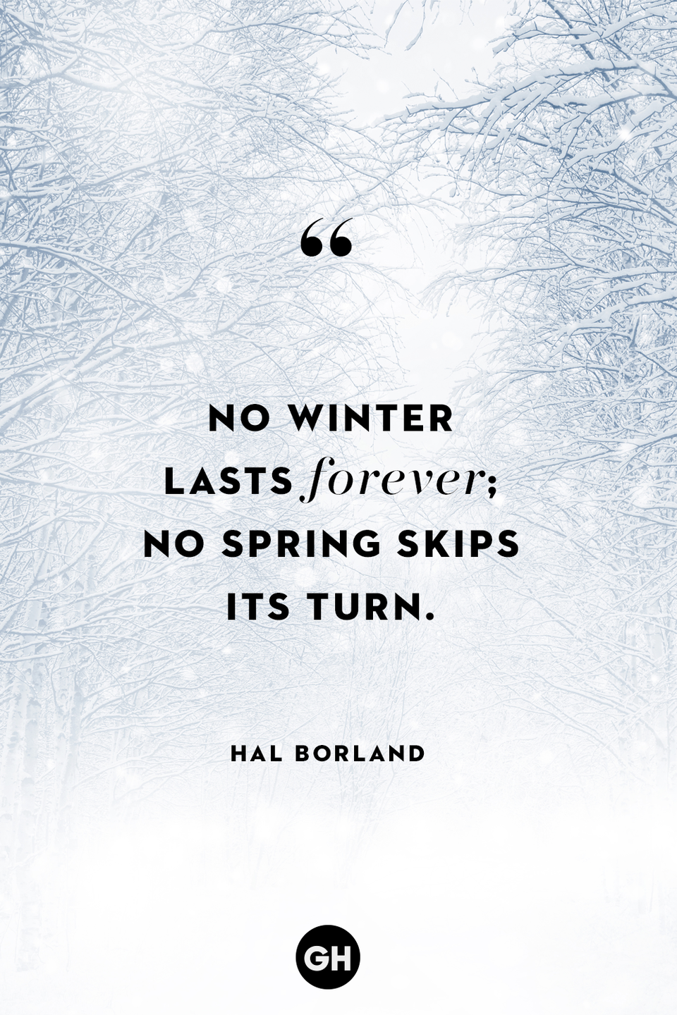 <p>No winter lasts forever; no spring skips its turn.</p>