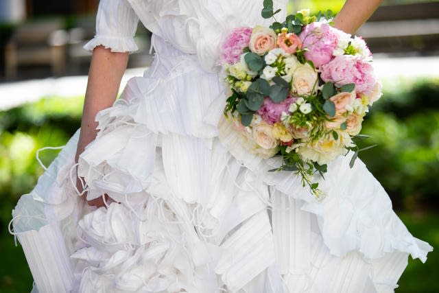 Facemask wedding dress