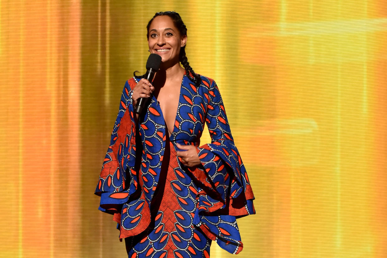 Tracee Ellis Ross made a statement with clothes by black designers at the AMAs. (Photo: Getty Images)