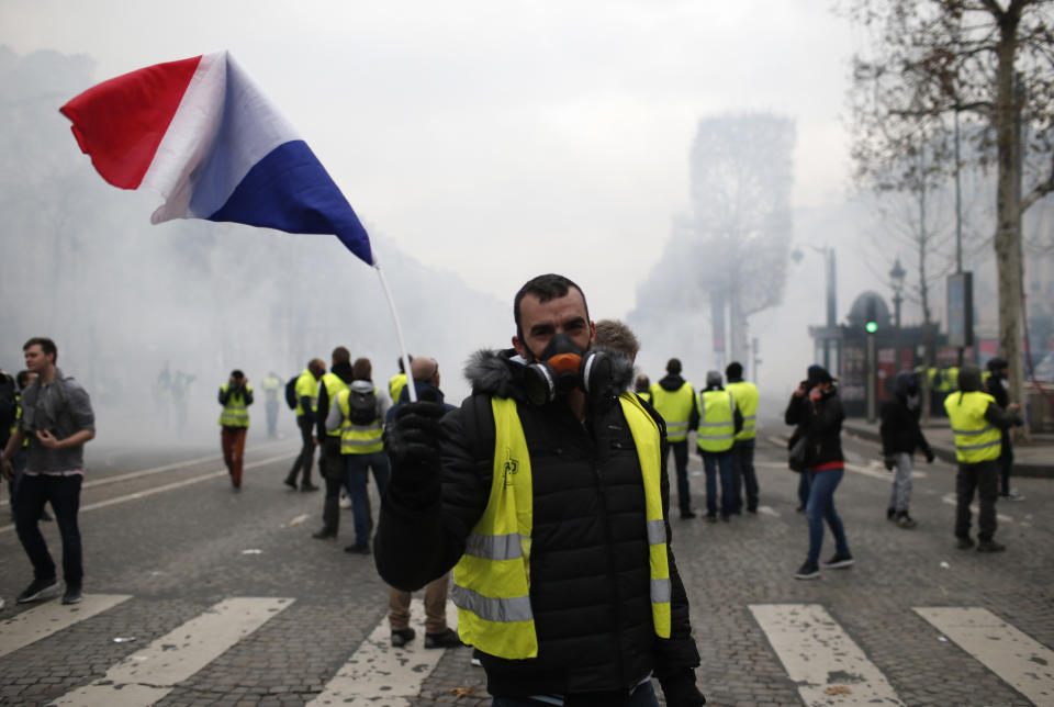 The protests were initially sparked by planned fuel tax increases but have morphed into a wider rebellion against the French government. (Photo: ASSOCIATED PRESS)