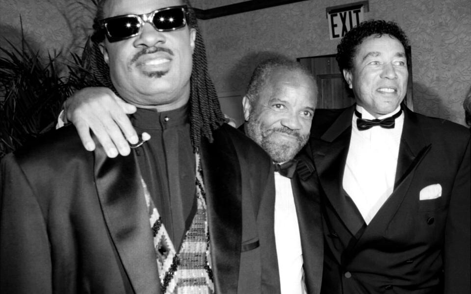 Stevie Wonder with founder of Motown Records Berry Gordy and Smokey Robinson - Richard Corkery/NY Daily News Archive via Getty Images