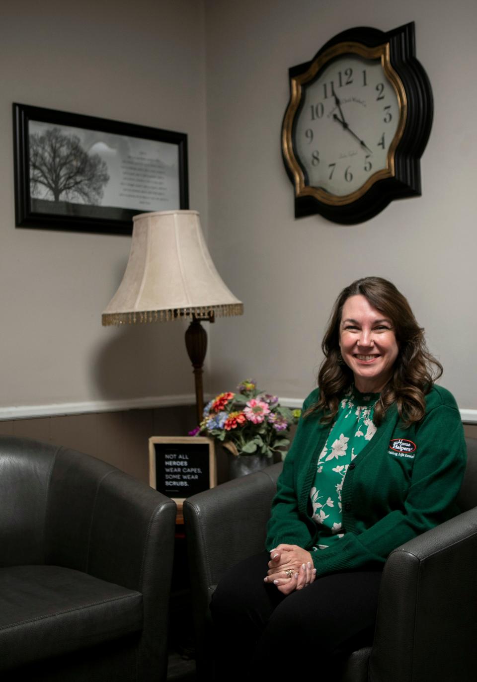 Jody Amspaugh, of Home Helpers Home Care of Lancaster & Chillicothe, sits inside her office on May 3, 2023 in Lancaster, Ohio. Amspaugh won the Tammy Nusser award.