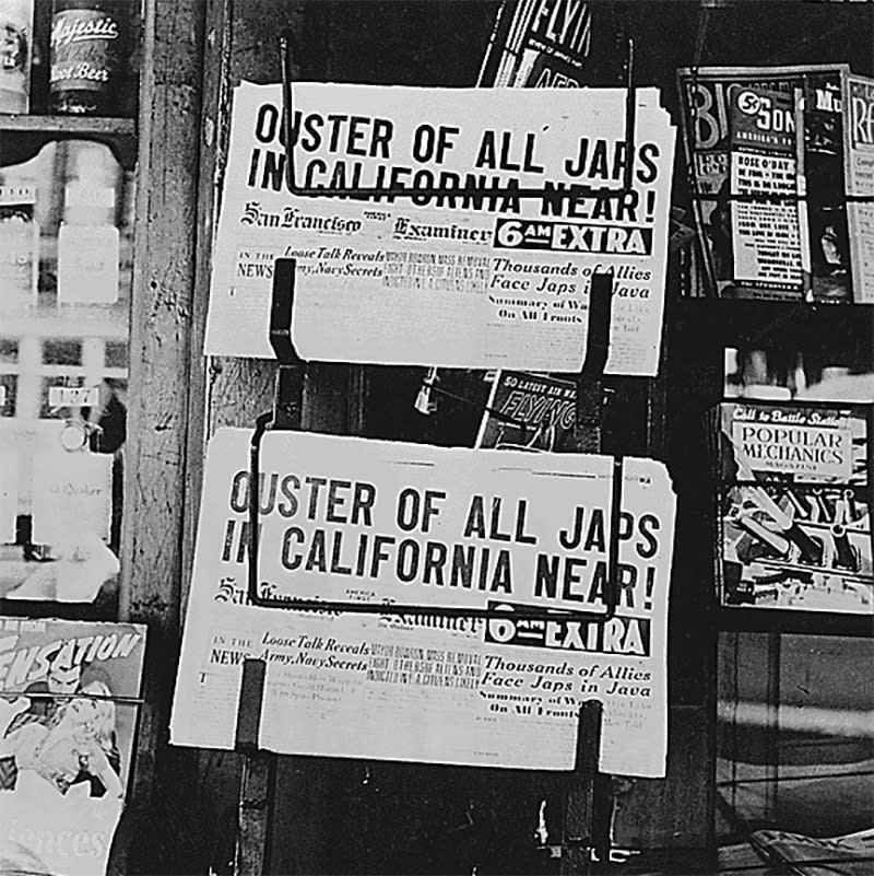 Image: Newspaper headlines of Japanese Relocation after Pearl Harbor attack in 1941. (Franklin D. Roosevelt Library/National Archives)