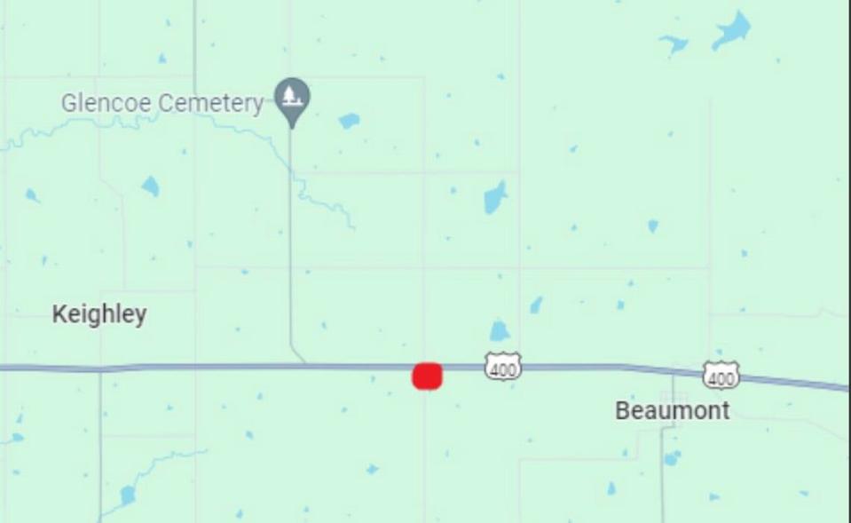 Motorists driving along U.S. 400 in Butler County should expect to slow down and experience a delay after the Kansas Department of Transportation announced an emergency culvert repair on Monday.The red dot shows where construction is happening.