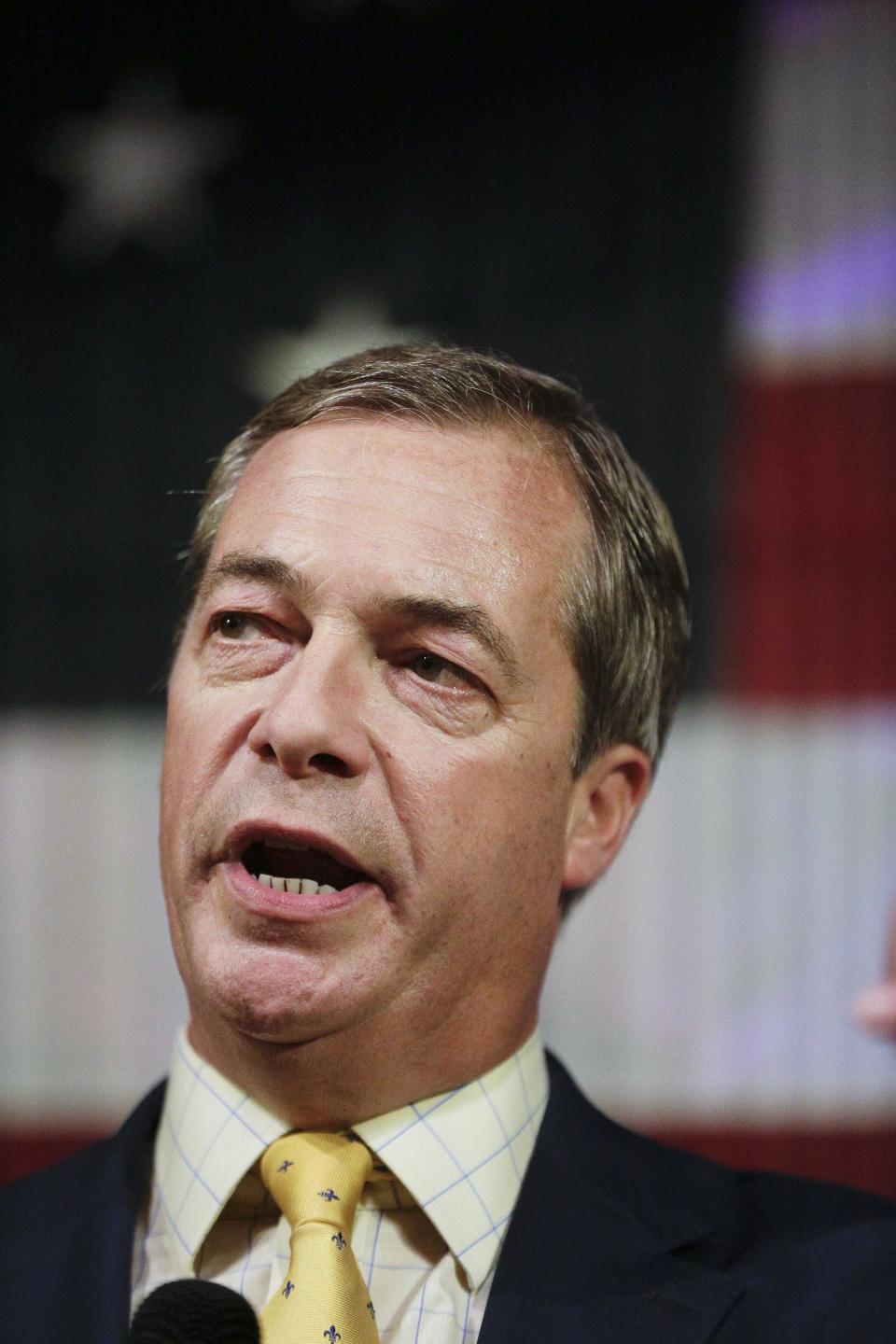 <em>Appeaser – Nigel Farage has accused Theresa May of making concessions wherever she possibly can during Brexit negotiations (Picture: AP)</em>