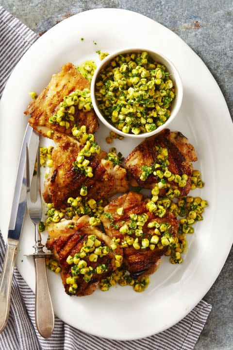 Grilled Chicken With Herbed Corn Salsa